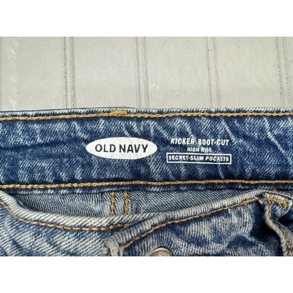 Old Navy Size 2 Womens Jeans Kicker Bootcut Hi Rise Med Wash Stretch Button Fly - Picture 3 of 5